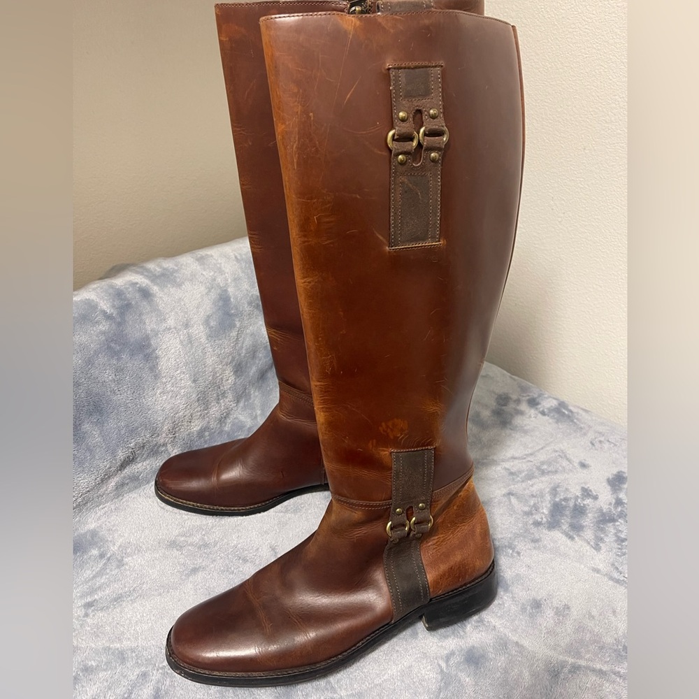 Cole Haan Clover Stretch Side-Buckle Riding Boots - Picture 2 of 11